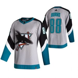 San Jose Sharks Trikot Brent Burns 88 2022 Reverse Retro Grau Authentic